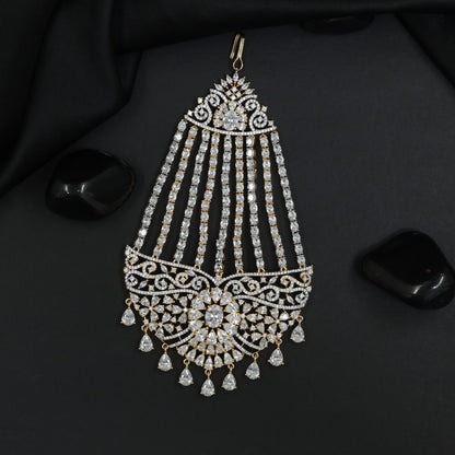 Statement Jhumar with Floral Burst Motif and Cascading Strands