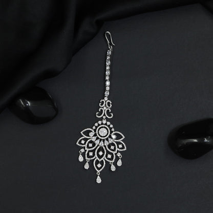 Tikka with Floral Petal Design and Drop Accents