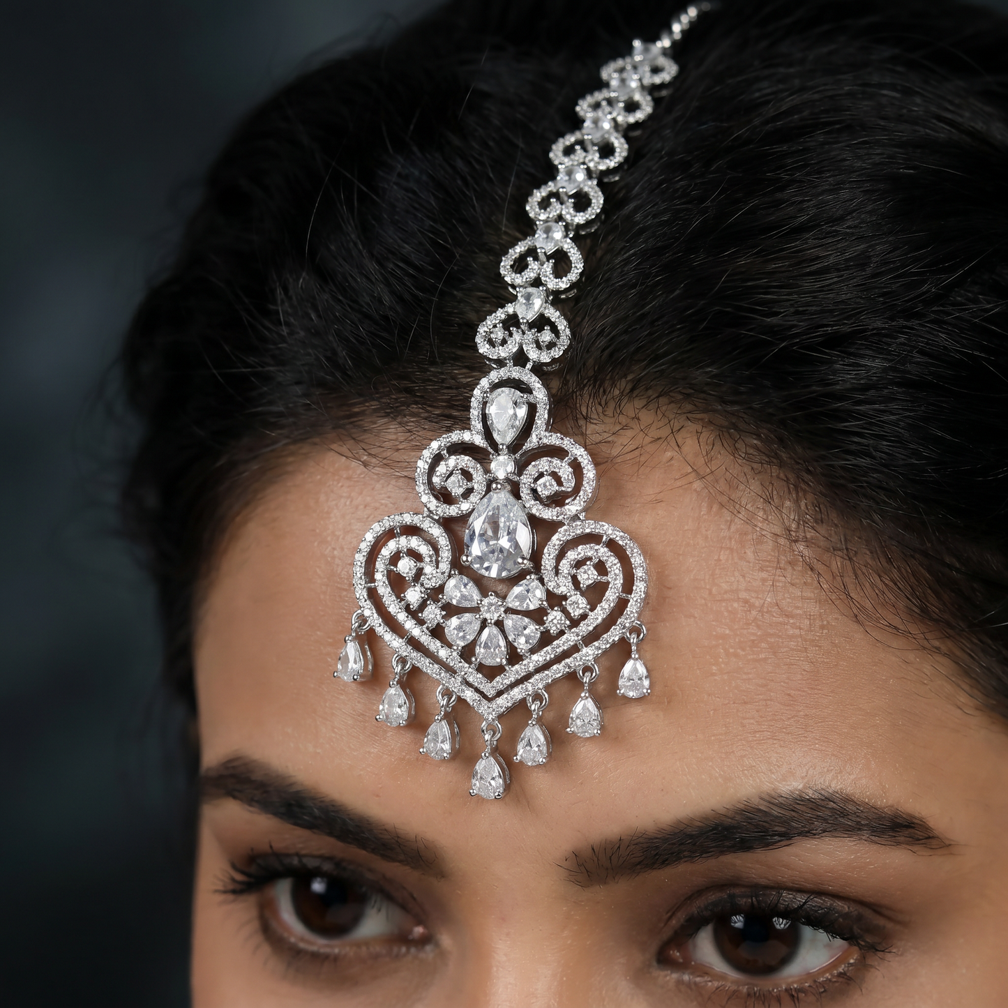 Tikka Featuring Heart Shaped Links and Decorative Pendant