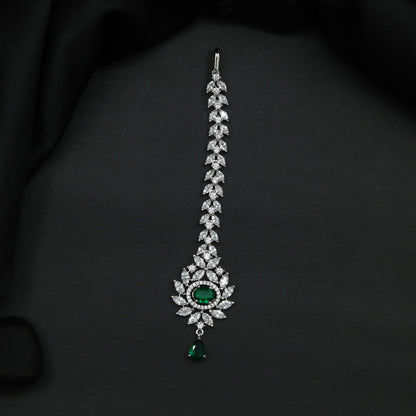 Floral Arrangement Tikka with Suspended Drop Detail
