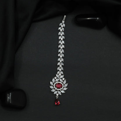 Floral Arrangement Tikka with Suspended Drop Detail