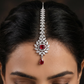 Floral Arrangement Tikka with Suspended Drop Detail