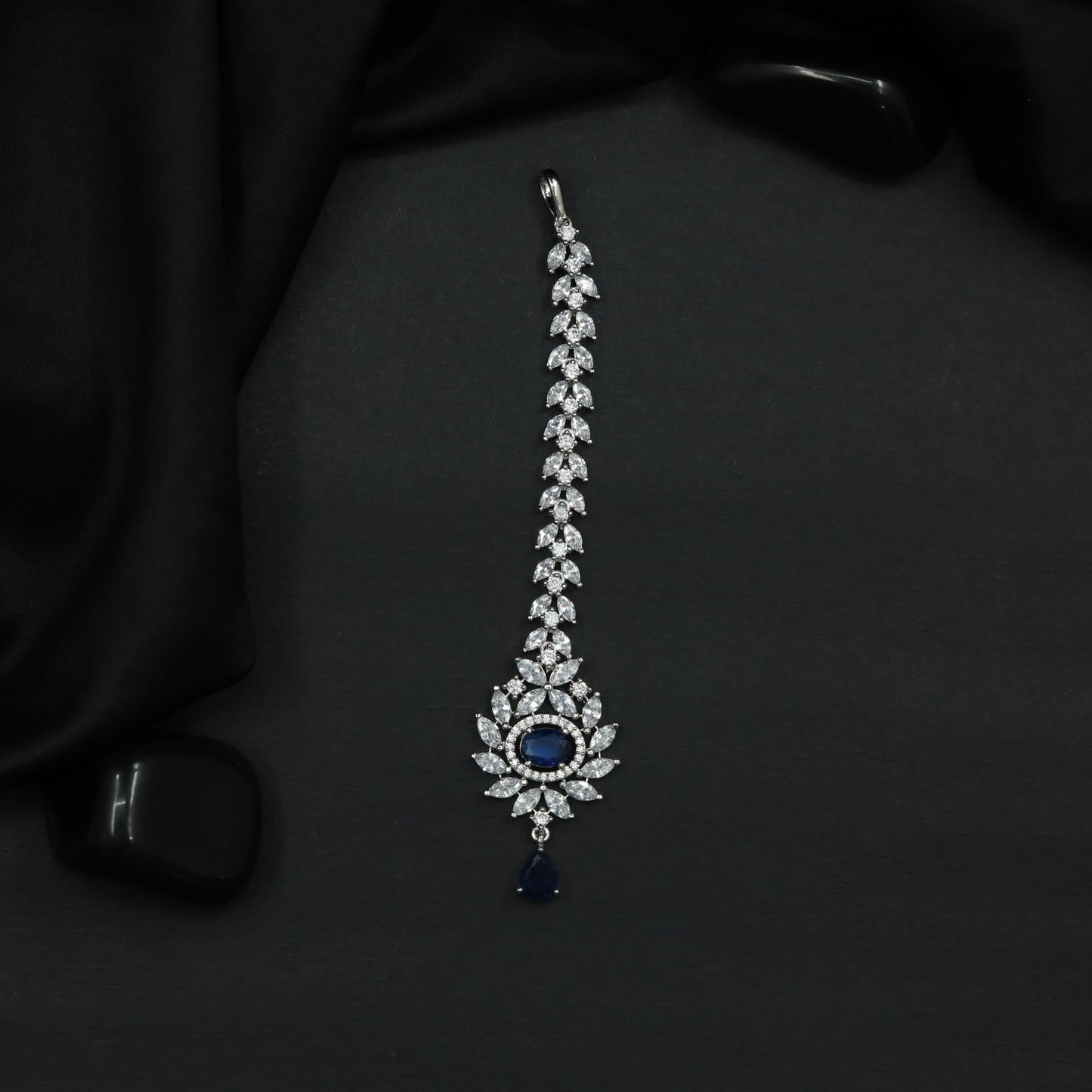 Floral Arrangement Tikka with Suspended Drop Detail