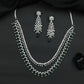 Necklace with Chevron Border and Double Row Design