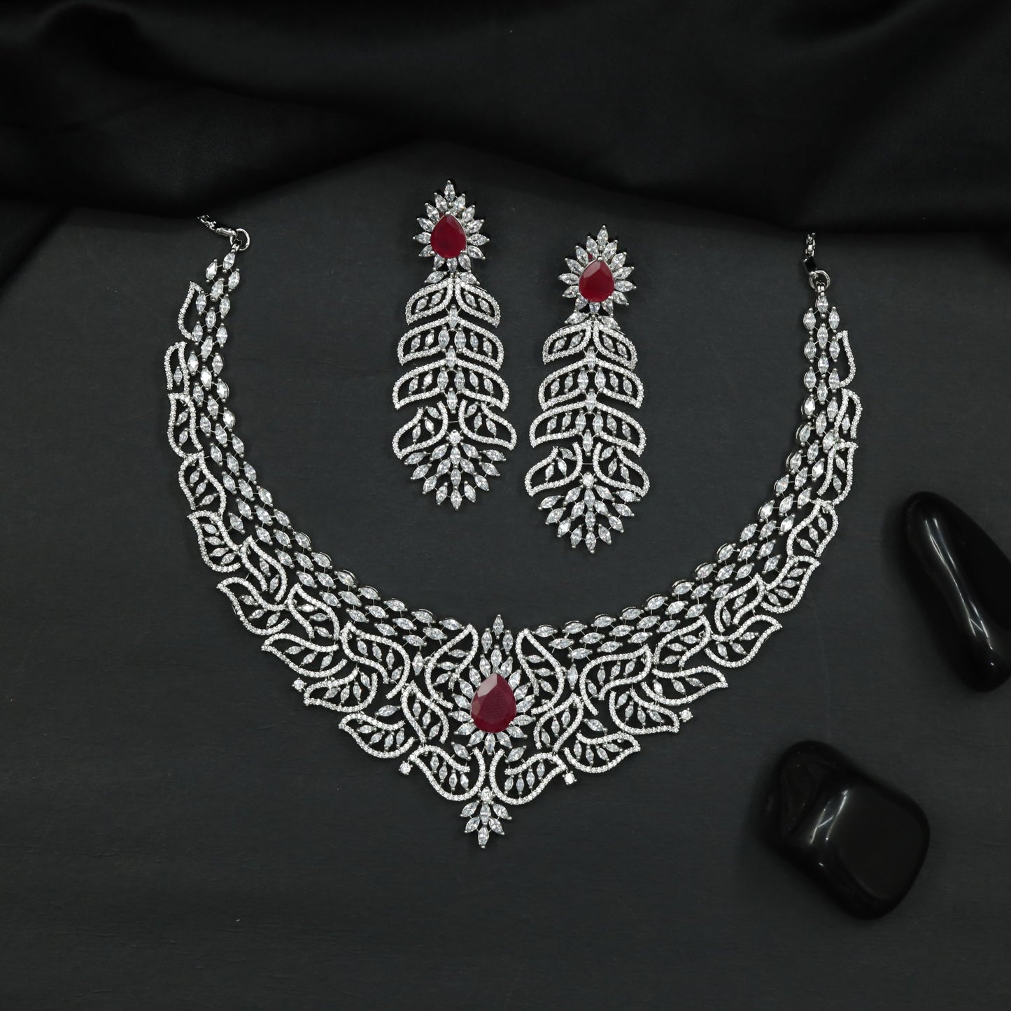 Botanical Inspired Necklace with Layered Openwork Design