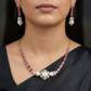 Necklace with Decorative Side Accents and Pearl Center Feature