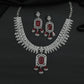 Necklace with Geometric Pendant and Floral Border Detailing