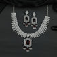 Necklace with Geometric Pendant and Floral Border Detailing