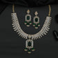 Necklace with Geometric Pendant and Floral Border Detailing