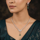 Floral Cluster Necklace with Decorative Center Drop Accent