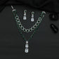 Rhodium Necklace with Double Layer Geometric Link Design