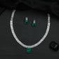 Statement Necklace with Baguette Links and Decorative Pendant