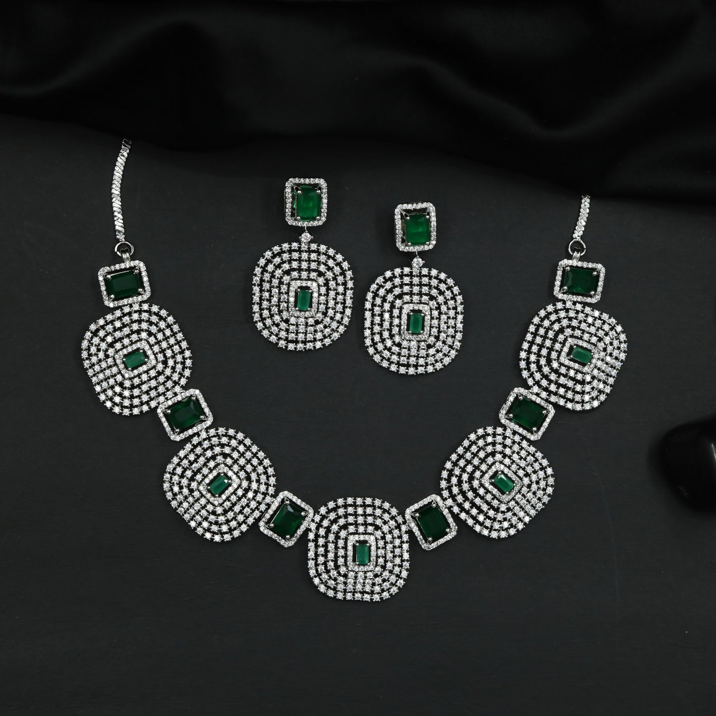 Necklace Featuring Circular Medallions and Geometric Connectors