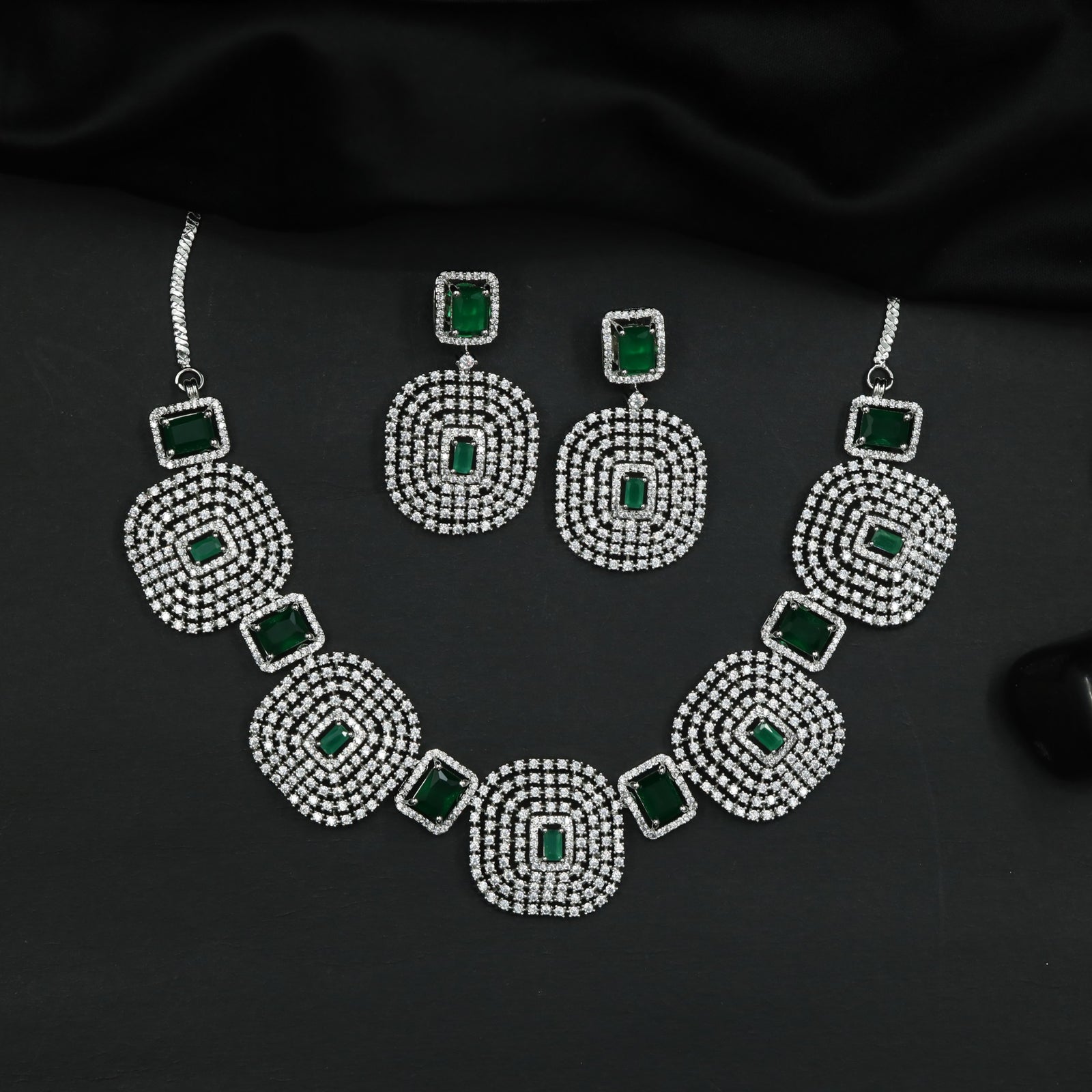Necklace Featuring Circular Medallions and Geometric Connectors