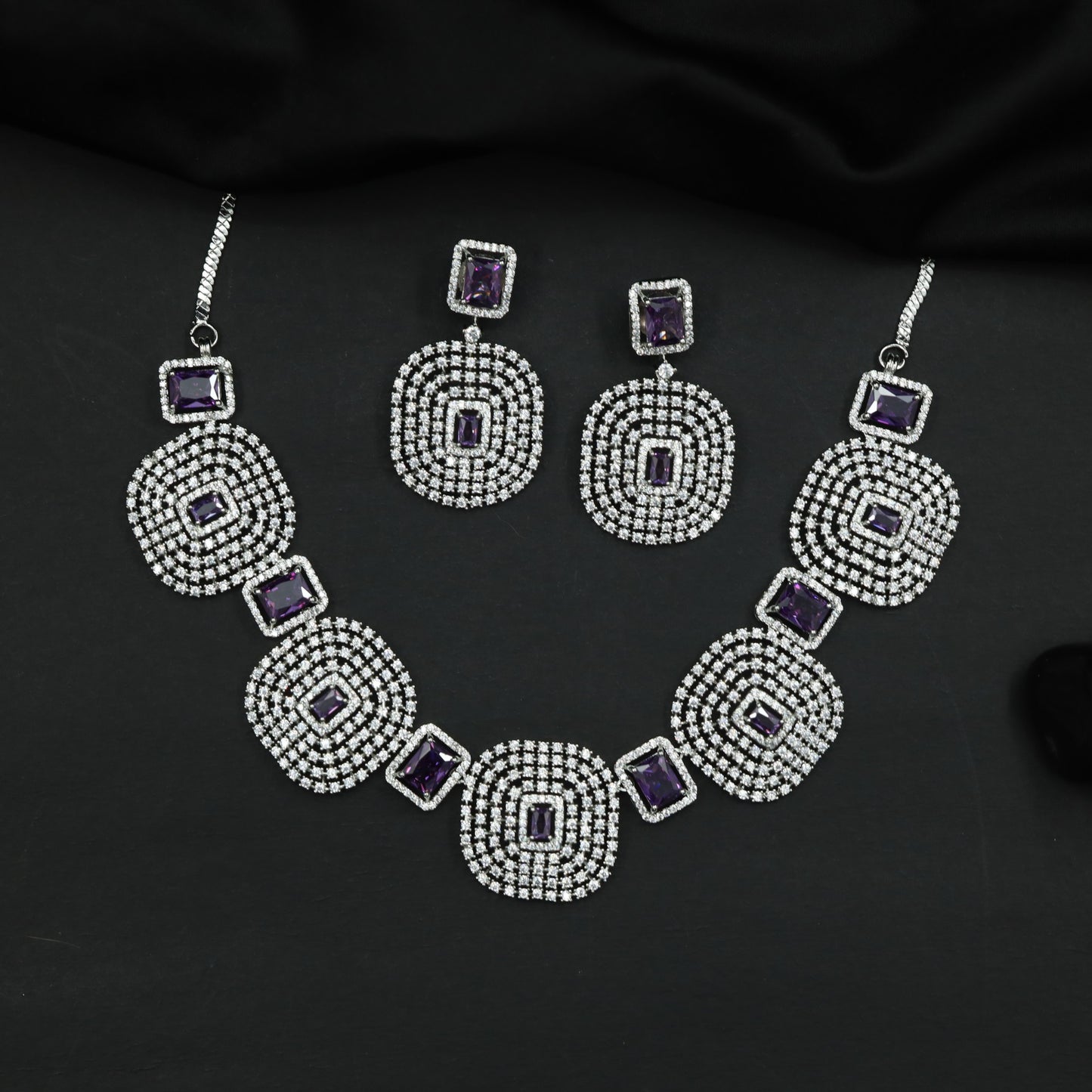 Necklace Featuring Circular Medallions and Geometric Connectors