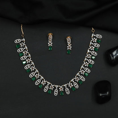 Necklace Featuring Flowing Floral Arrangement and Ornamental Elements