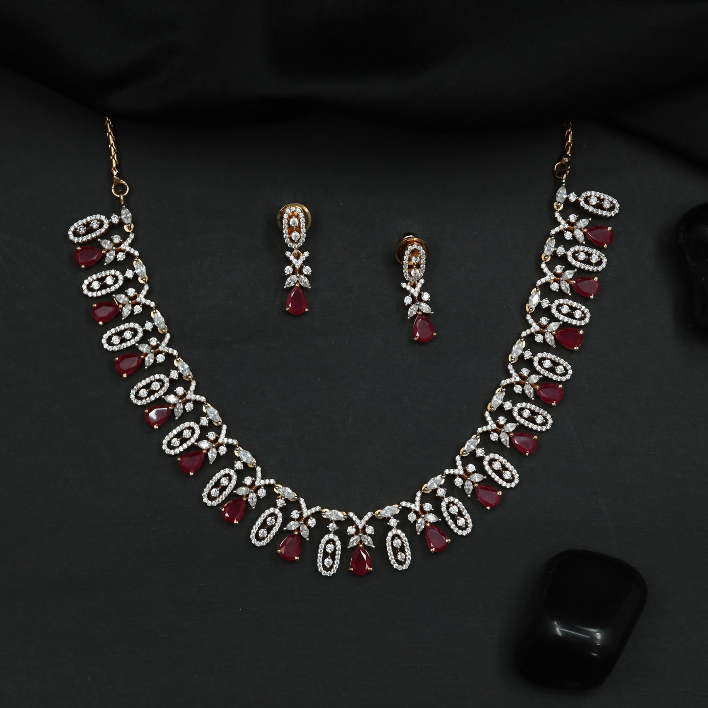 Necklace Featuring Flowing Floral Arrangement and Ornamental Elements