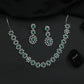 Rhodium Necklace with Continuous Floral Arrangement and Fine Detailing