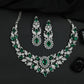 Rhodium Necklace with Leaf Vine Design and Floral Centrepiece