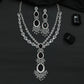 Elegant Rhodium Necklace with Floral Vine Arrangement and Pendant