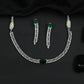 Rhodium Necklace with Leaf Link Design and Centre Accent