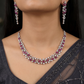 Rhodium Necklace Featuring Graduated Geometric Elements