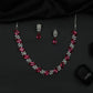 Rhodium Necklace Set with Leaf Links and Floral Clusters