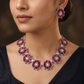 Contemporary Rhodium Necklace with Floral Rosette Pattern