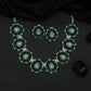 Contemporary Rhodium Necklace with Floral Rosette Pattern