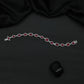 Rhodium Bracelet with Framed Cushion Links and Leaf Details