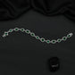 Rhodium Bracelet with Framed Cushion Links and Leaf Details