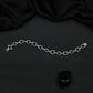 Rhodium Bracelet with Framed Cushion Links and Leaf Details