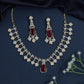 Crystal Fringe Necklace with Geometric Pendant Centerpiece