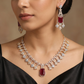 Crystal Fringe Necklace with Geometric Pendant Centerpiece