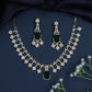 Crystal Fringe Necklace with Geometric Pendant Centerpiece