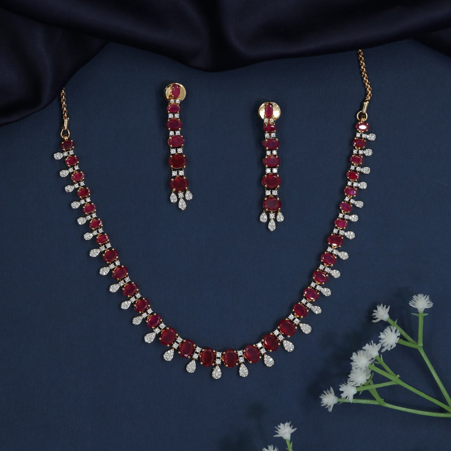 Statement Gold Polish Necklace with Graduated Teardrop Drops