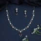 Rhodium necklace with marquise link chain and pendant drop