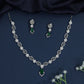 Rhodium necklace with marquise link chain and pendant drop