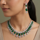 Nature-inspired rhodium necklace with articulated drop accents