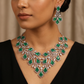 Leaf link rhodium necklace with cascading branch design