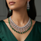 Statement rhodium necklace with articulated fringe detailing