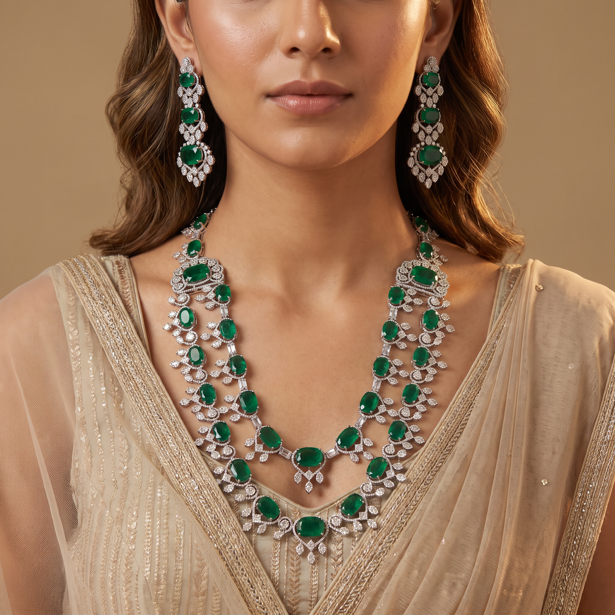 Spotlight Double Strand Long Haara Set with Medallions