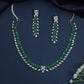 Rhodium Necklace with Chevron Formation and Botanical Edgework