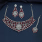 Arabesque Lattice Rhodium Choker with Rosette Medallion Centerpiece
