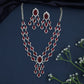 Festoon Halo Rhodium Necklace with Triple Drape Silhouette