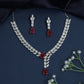 Contemporary Y-Drop Rhodium Necklace with Wheat Link Styling