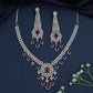 Chevron Trail Rhodium Necklace with Cascading Charm Fringe