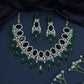 Grand Occasion Rhodium Necklace with Oval Station Construction