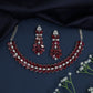 Petal Bloom Rhodium Necklace with Floral Cluster Collar Design