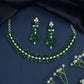 Petal Bloom Rhodium Necklace with Floral Cluster Collar Design